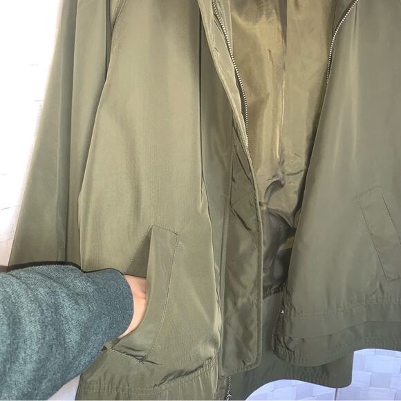 Isaac Mizrahi Womens SOHO ZipFront Water Resistant Jacket Green Size Large - Picture 9 of 14